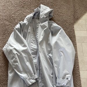 Athleta Women's Light Gray Hooded Trench Coat